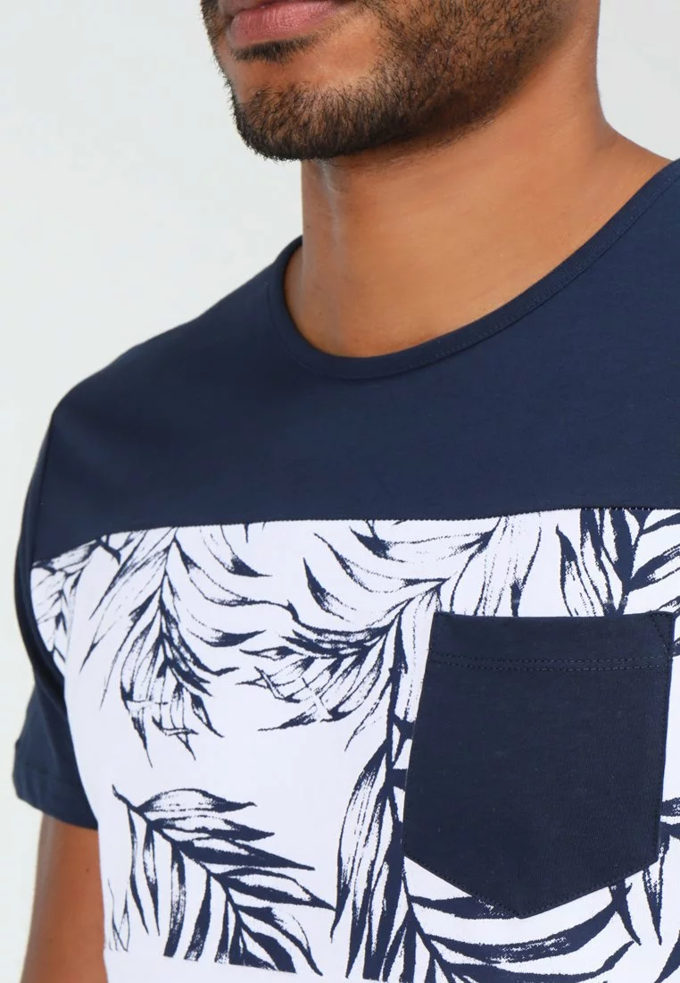 Pier One Uomo T-shirt Con Stampa - Navy/white - immagine 4