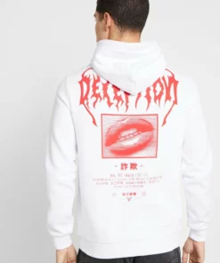 Pier One UNISEX - Felpa Con Cappuccio - White