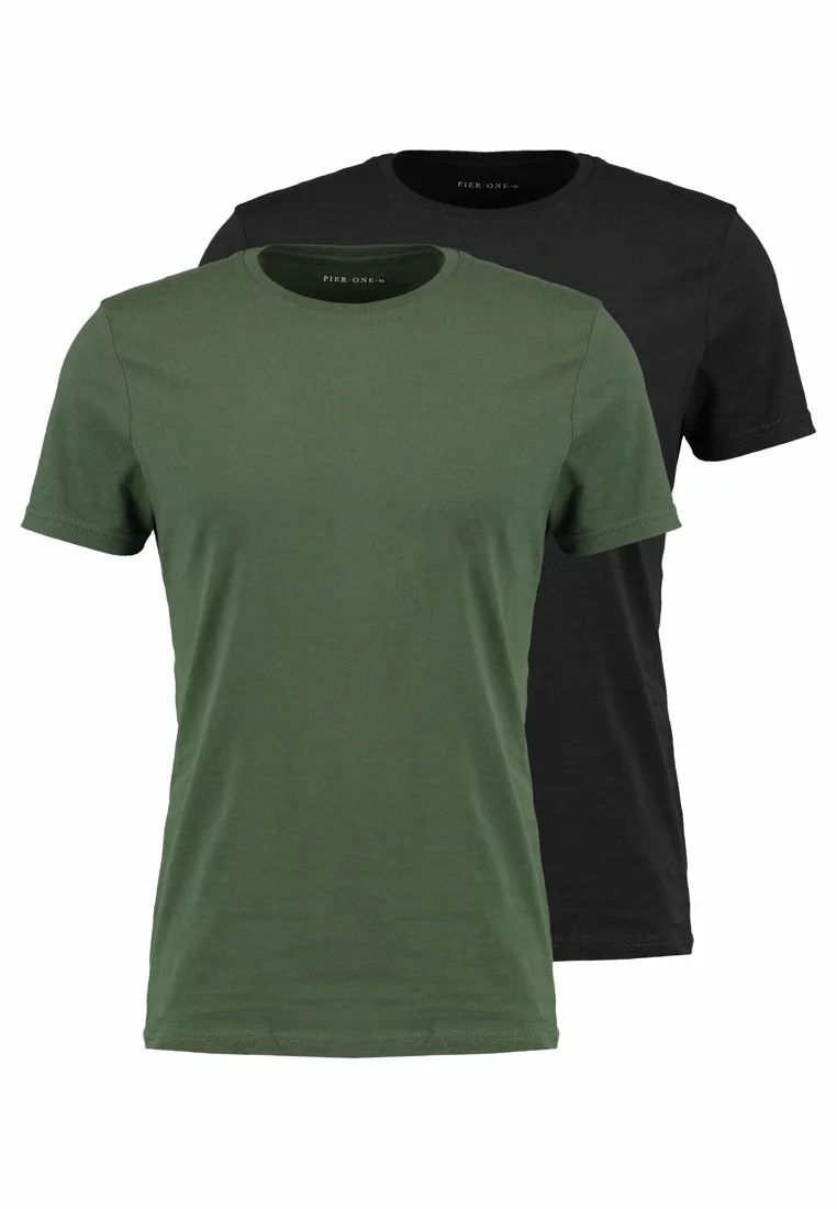 Pier One Uomo 2 PACK - T-shirt Basic - Black - immagine 6