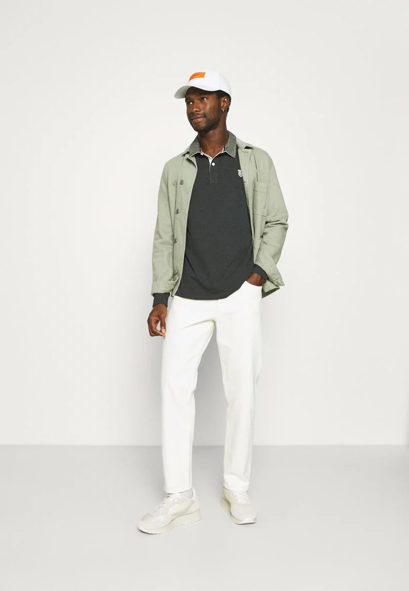 Pier One Uomo COLLAR RUGBY - Polo - Mottled Dark Grey - immagine 2