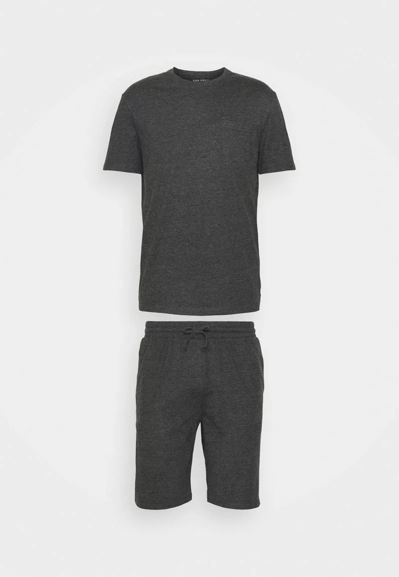 Pier One Uomo SET - Pigiama - Mottled Dark Grey