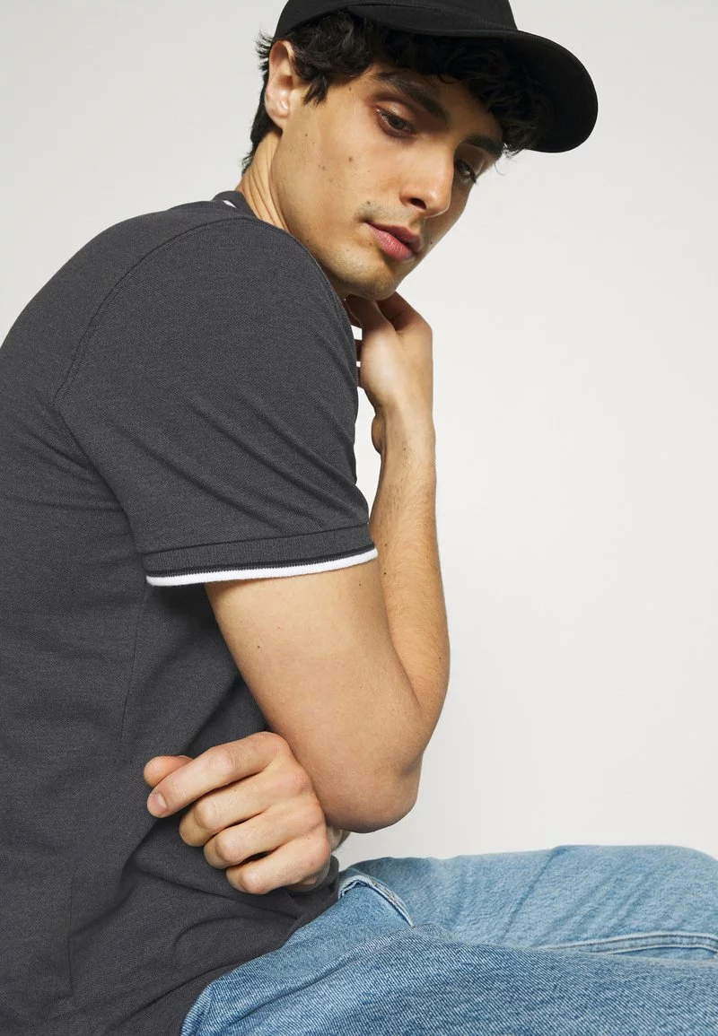 Pier One Uomo Polo - Mottled Dark Grey - immagine 5