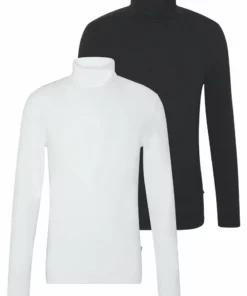 Pier One Uomo 2 PACK - Maglietta A Manica Lunga - White/black