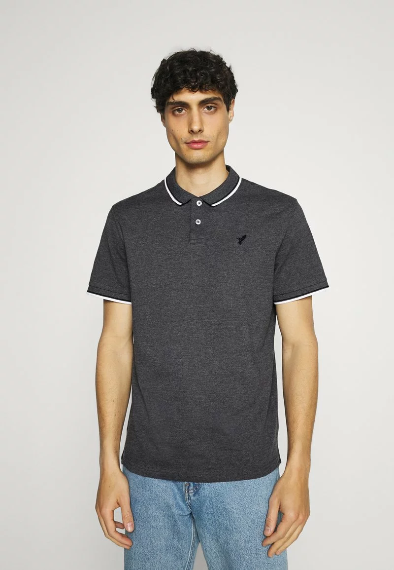 Pier One Uomo Polo - Mottled Dark Grey