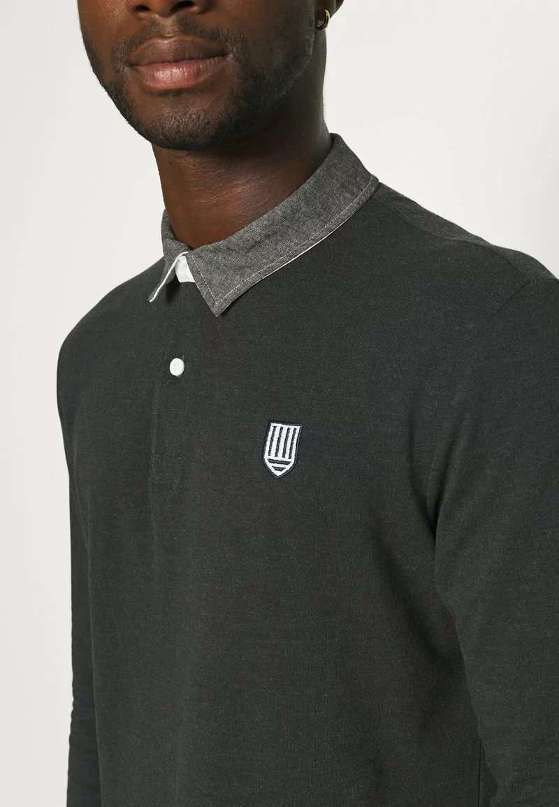 Pier One Uomo COLLAR RUGBY - Polo - Mottled Dark Grey - immagine 5
