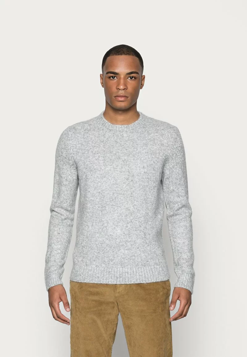 Pier One Uomo ESSENTIAL WINTER CREWNECK - Maglione - Mottled Light Grey