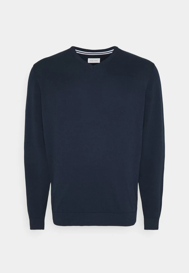 Pier One Uomo 2 PACK - Maglione - Dark Blue/mottled Dark Grey - immagine 4