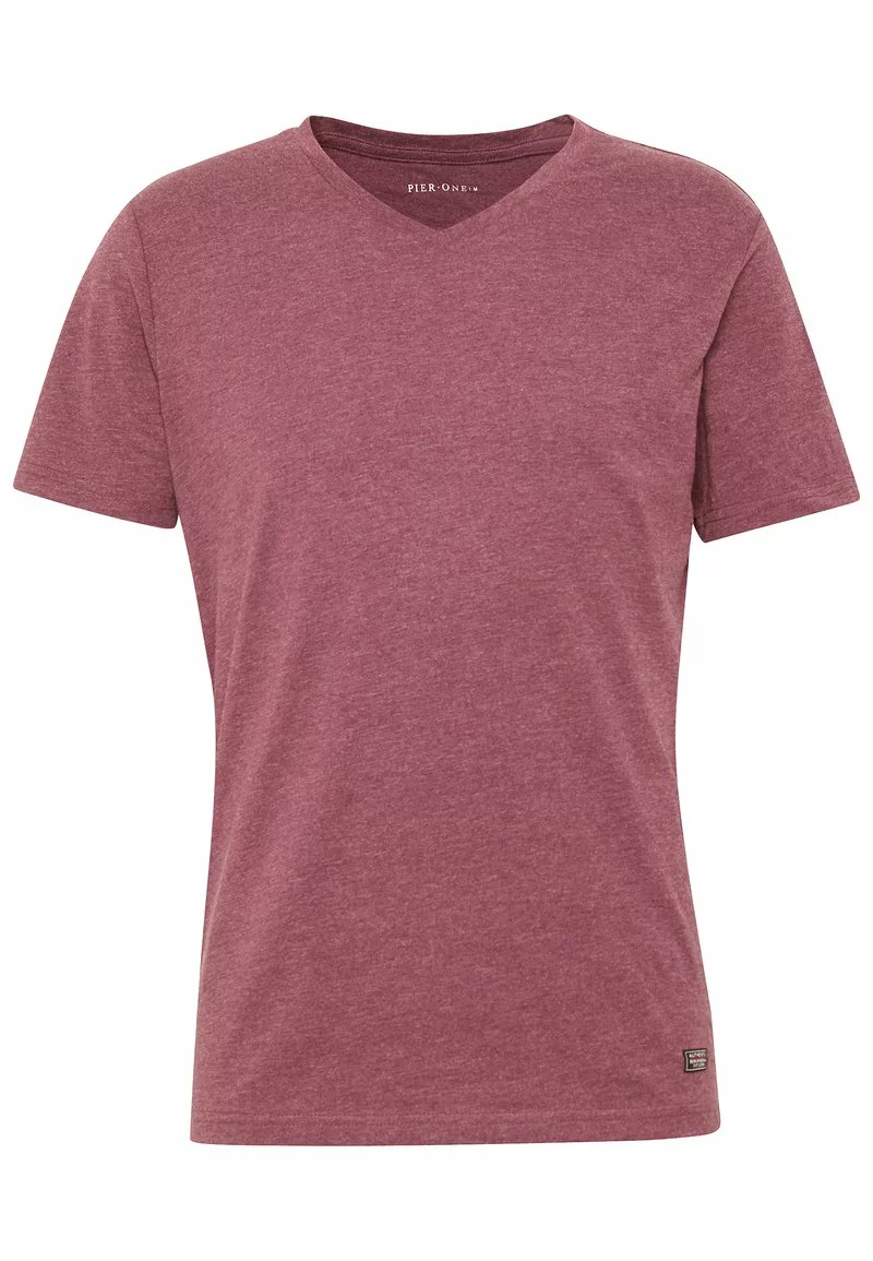 Pier One Uomo T-shirt Basic - Mottled Bordeaux - immagine 5