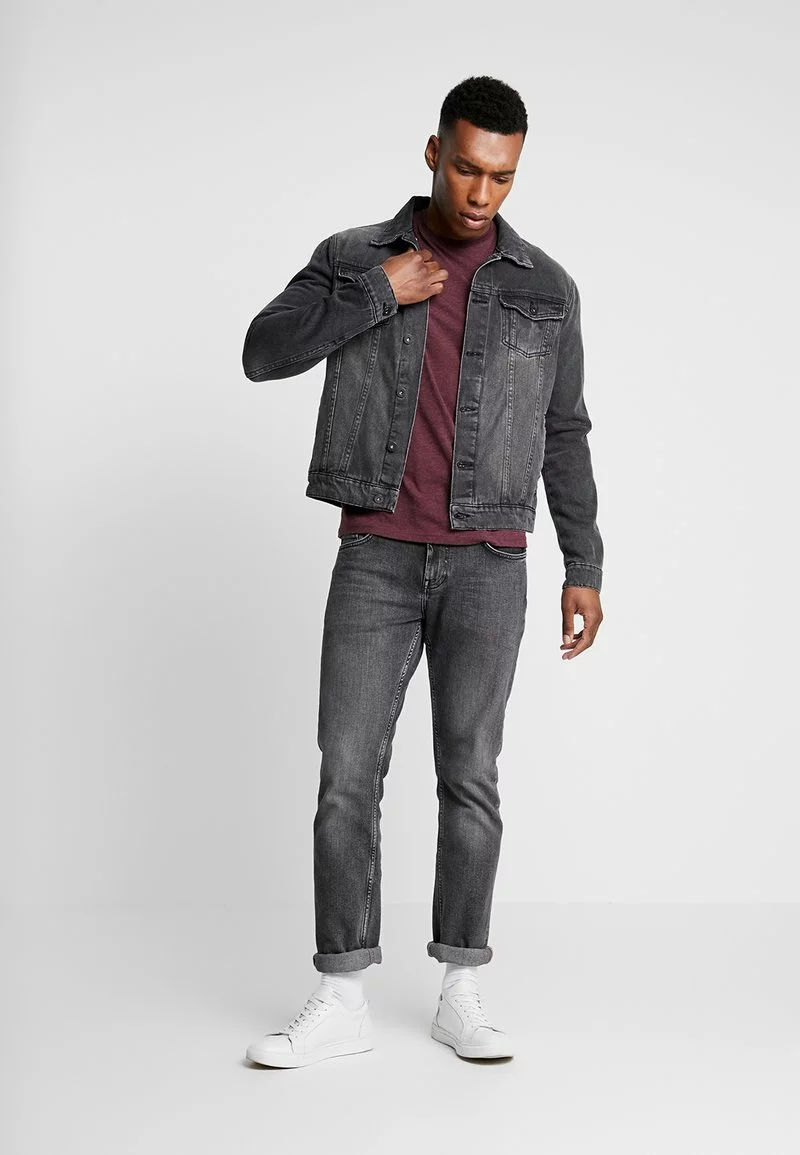 Pier One Uomo 5 PACK - T-shirt Basic - Mottled Bordeaux/white