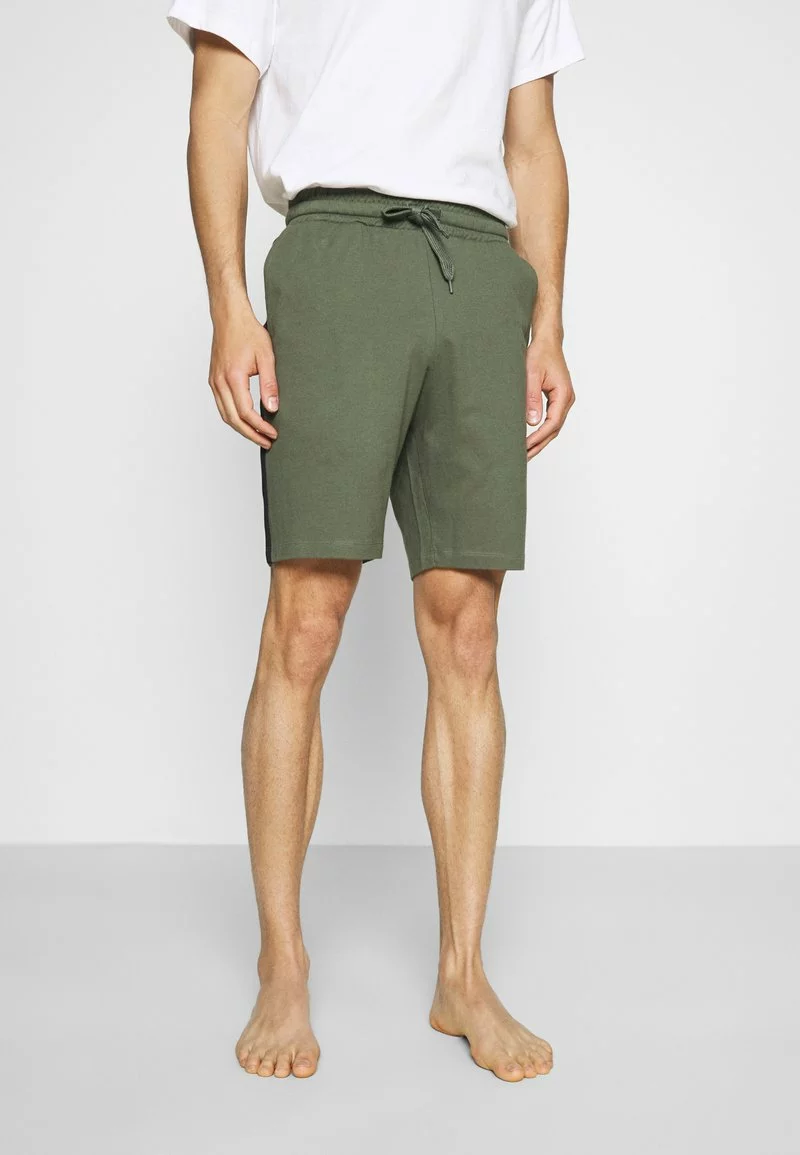 Pier One Uomo LOUNGE STRIPED SHORTS - Pantaloni Del Pigiama - Khaki/black