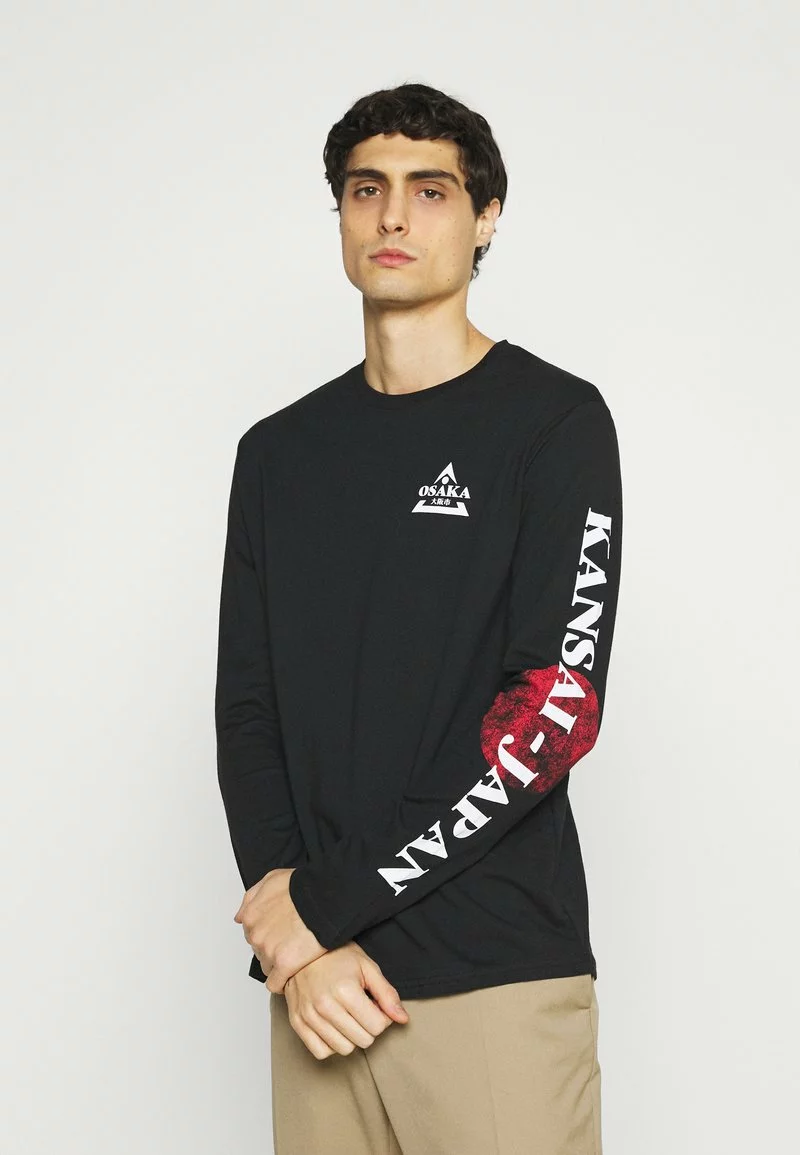 Pier One Uomo Maglietta A Manica Lunga - Black