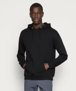 Pier One Uomo PLAIN SKATER HOODY - Felpa Con Cappuccio - Black