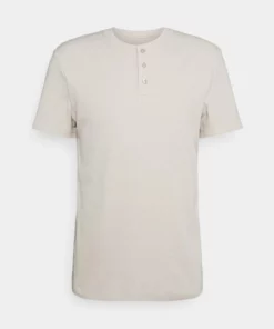 Pier One Uomo LOUNGE HENLEY TEE - Maglia Del Pigiama - Beige