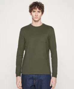Pier One Uomo Maglietta A Manica Lunga - Dark Green