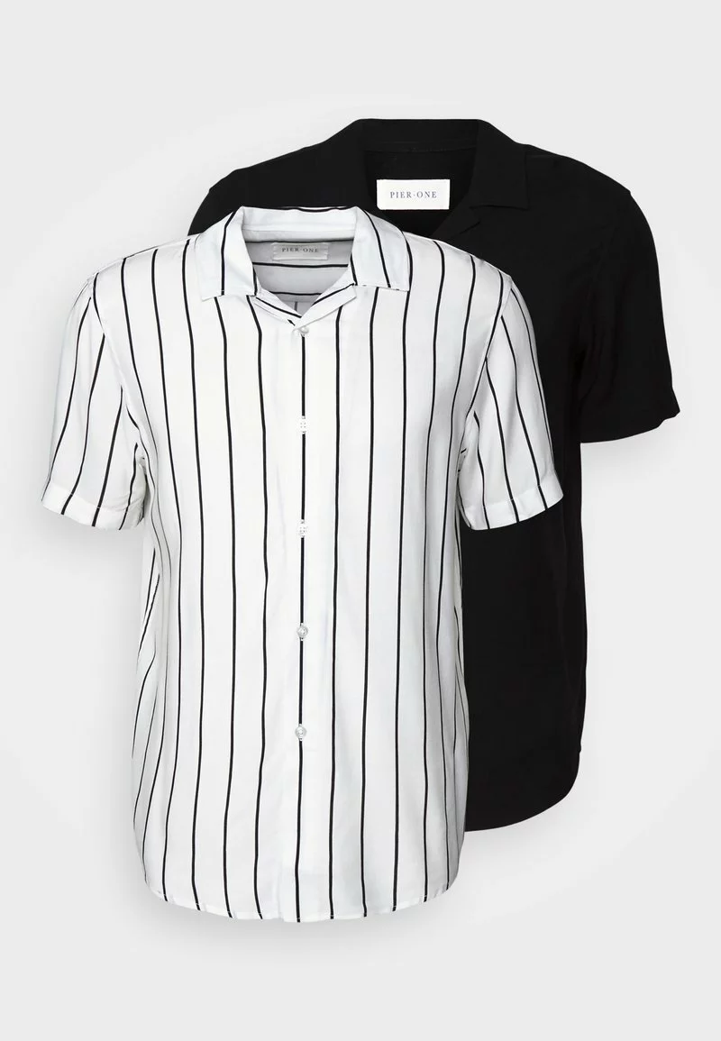 Pier One Uomo 2 PACK - Camicia - Black/white - immagine 10