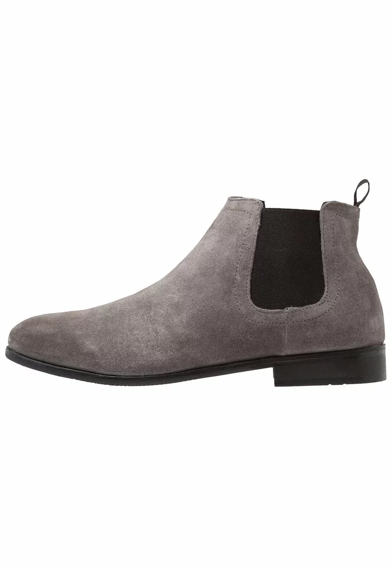 Pier One Uomo LEATHER - Stivaletti - Dark Gray
