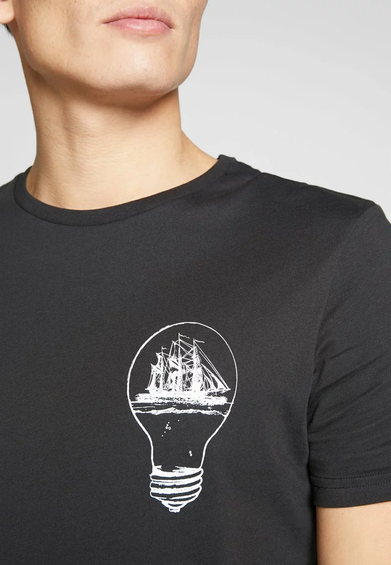 Pier One Uomo T-shirt Con Stampa - Black - immagine 6