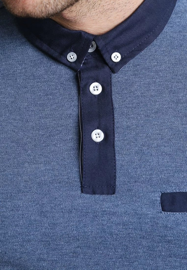Pier One Uomo Polo - Blue Melange - immagine 4