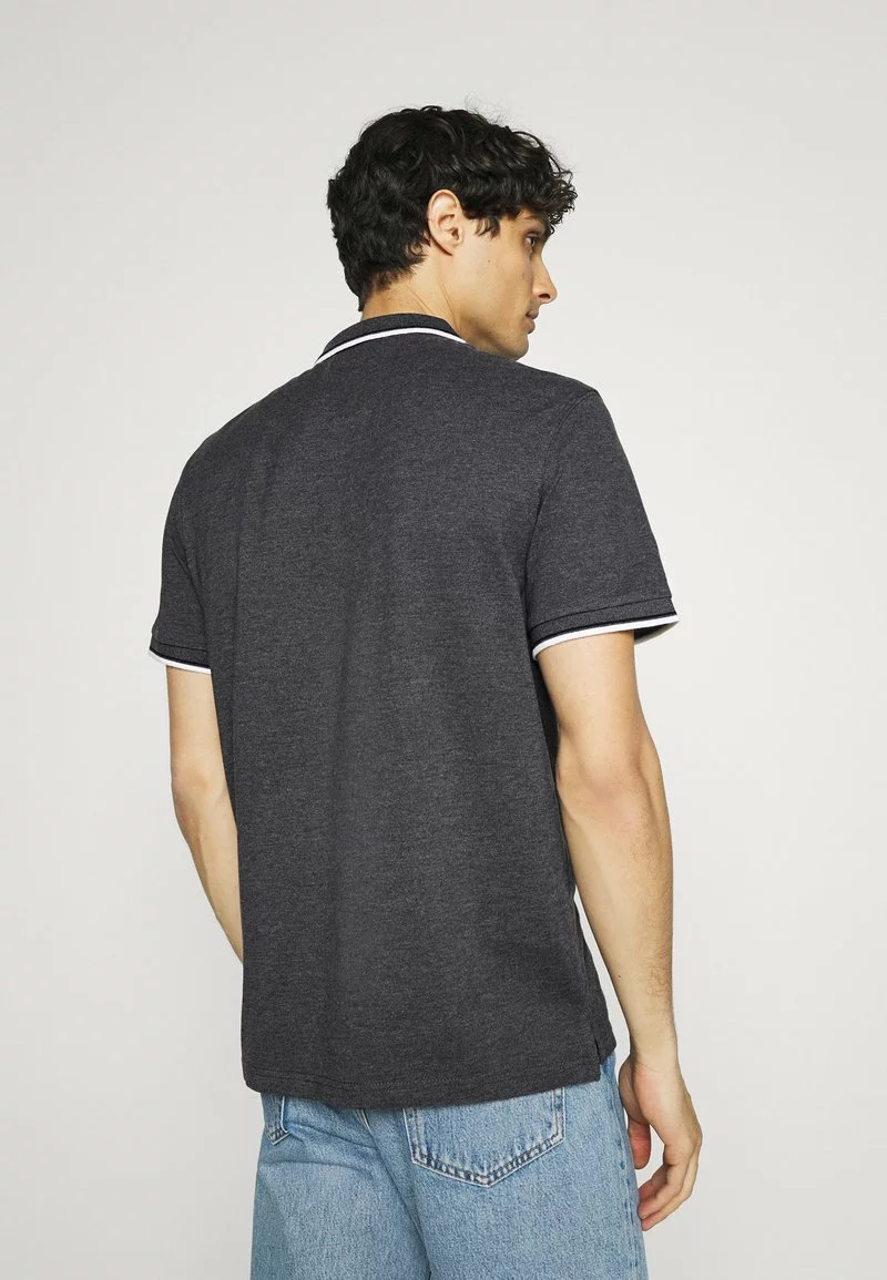 Pier One Uomo Polo - Mottled Dark Grey - immagine 3
