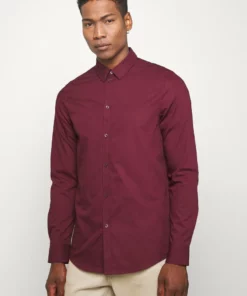 Pier One Uomo Camicia Elegante - Bordeaux