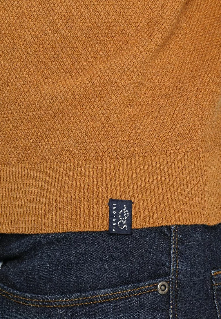 Pier One Uomo Maglione - Mottled Dark Yellow - immagine 6