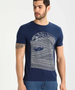 Pier One Uomo T-shirt Con Stampa - Dark Blue/white