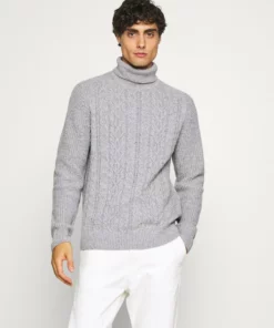 Pier One Uomo NEW CABLE TURTLENECK JUMPER - Maglione - Light Grey