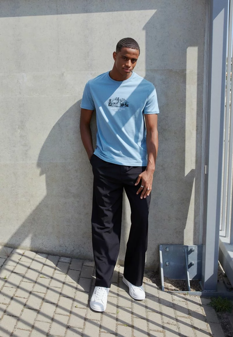 Pier One Uomo GRAPHIC T-SHIRT - T-shirt Con Stampa - Dark Blue