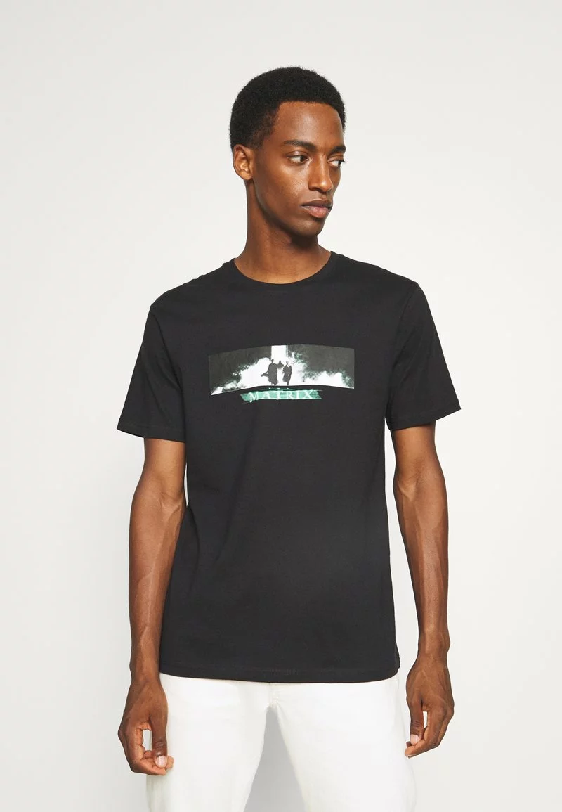 Pier One Uomo MATRIX TEE - T-shirt Con Stampa - Black