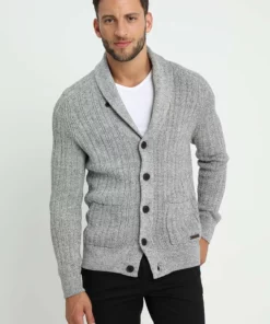 Pier One Uomo Cardigan - Mottled Dark Grey