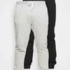 Pier One Uomo 2 PACK - Pantaloni Sportivi - Black/mottled Light Grey