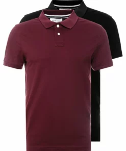 Pier One Uomo 2 PACK - Polo - Bordeaux/black