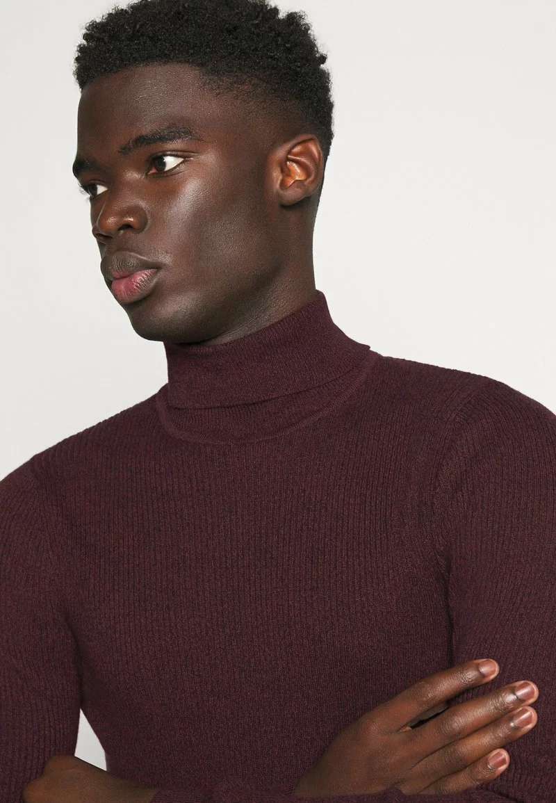 Pier One Uomo MUSCLE FIT TURTLE - Maglione - Mottled Bordeaux - immagine 4