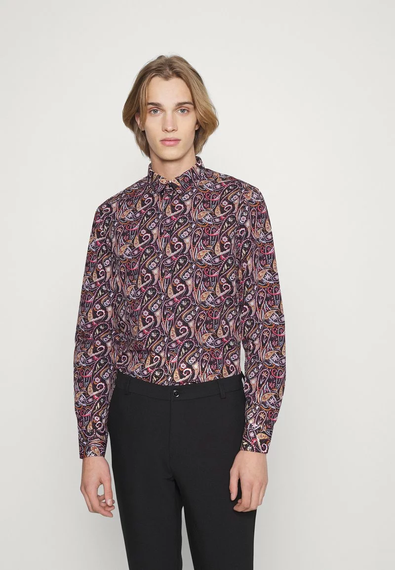 Pier One Uomo FESTIVE AOP - Camicia - Black/multi-coloured