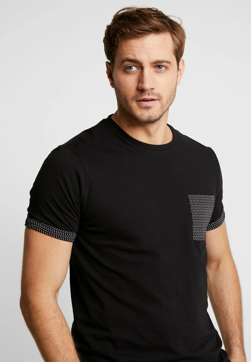 Pier One Uomo T-shirt Con Stampa - Black - immagine 4