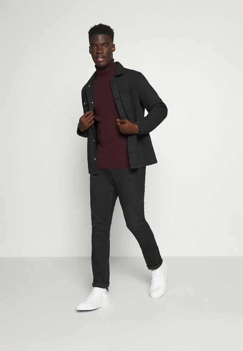 Pier One Uomo MUSCLE FIT TURTLE - Maglione - Mottled Bordeaux - immagine 2