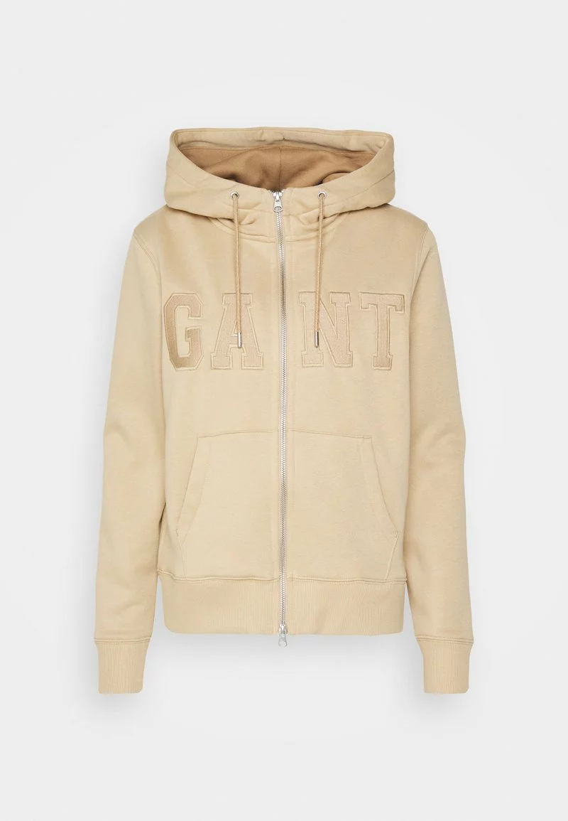 GANT Donna LOGO ZIP - Sweatjacke - Beige