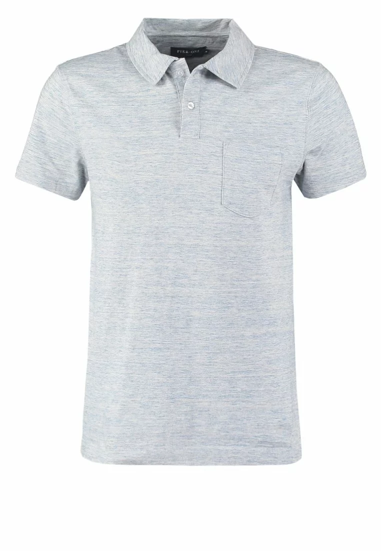Pier One Uomo Polo - Light Blue Melange - immagine 5