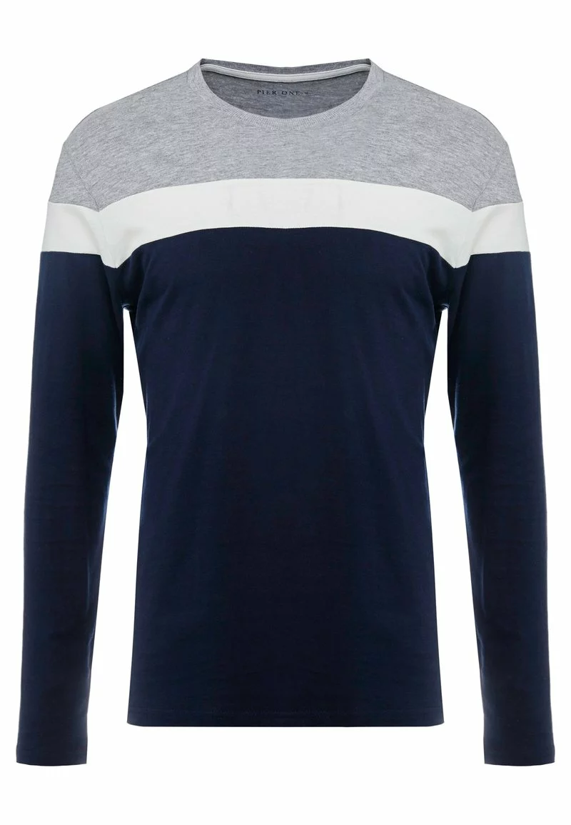 Pier One Uomo Maglietta A Manica Lunga - Grey/dark Blue - immagine 4