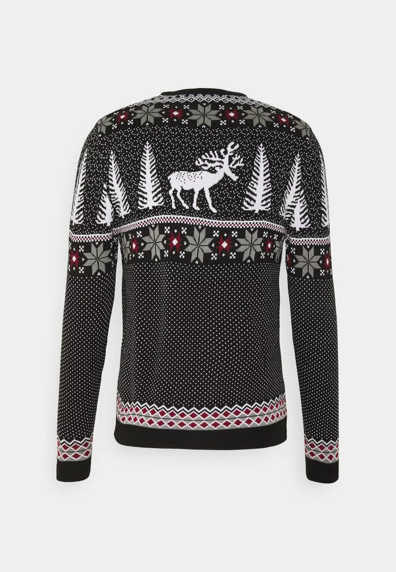 Pier One Uomo WINTERY CHRISTMAS JUMPER - Maglione - Black - immagine 2