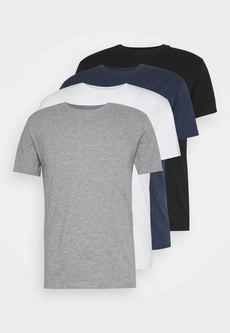 Pier One Uomo 4 PACK - T-shirt Basic - Black/white/blue - immagine 4