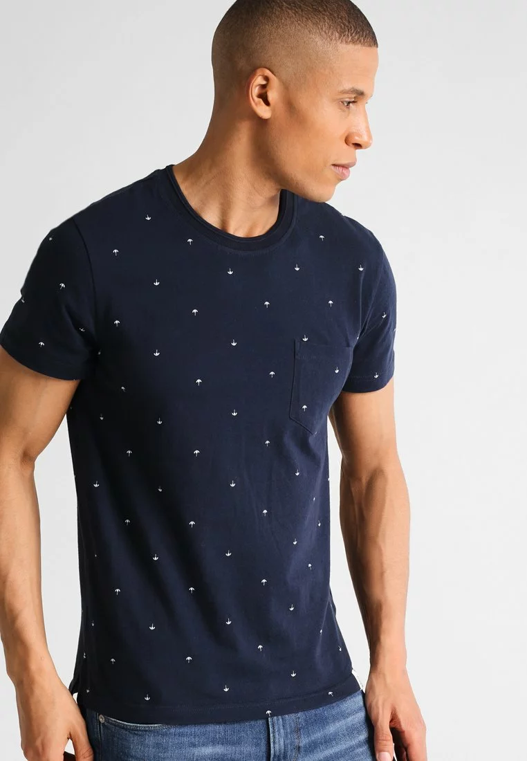 Pier One Uomo T-shirt Con Stampa - Navy