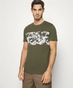 Pier One Uomo T-shirt Con Stampa - Oliv