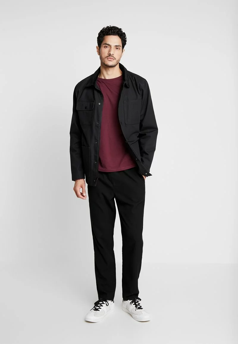 Pier One Uomo Maglietta A Manica Lunga - Bordeaux - immagine 2