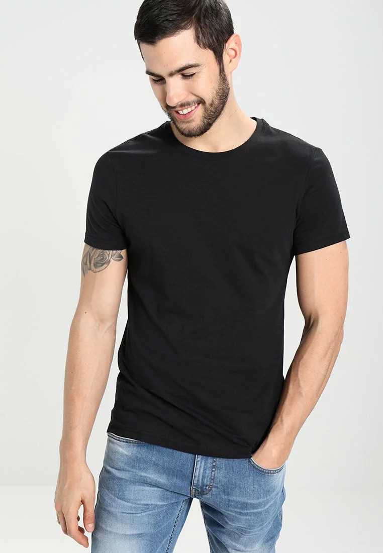 Pier One Uomo 2 PACK - T-shirt Basic - Black - immagine 2