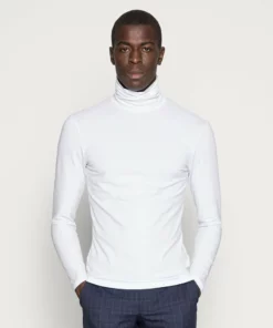 Pier One Uomo Maglietta A Manica Lunga - White