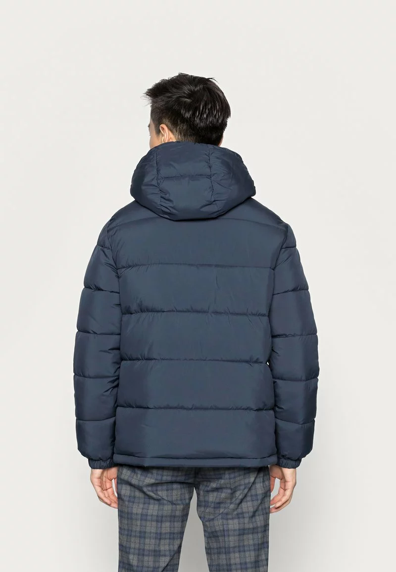 Pier One Uomo BASIC PUFFER JACKET WITH CONTRAST HOOD - Giacca Invernale - Dark Blue/bordeaux - immagine 3