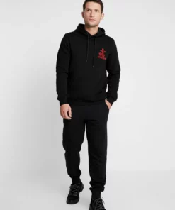 Pier One Uomo Pantaloni Sportivi - Black/mottled Light Gre