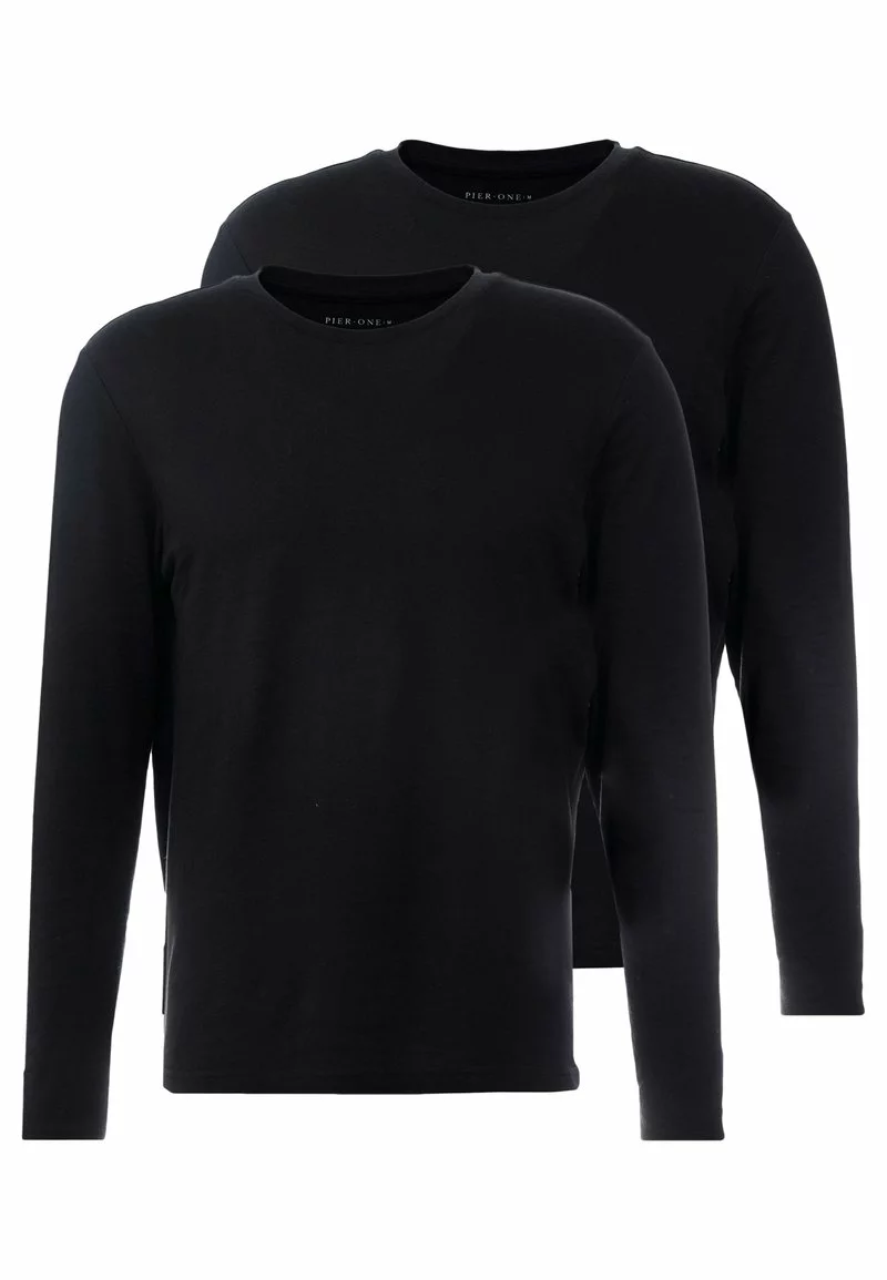 Pier One Uomo 2 PACK - Maglietta A Manica Lunga - Black - immagine 4