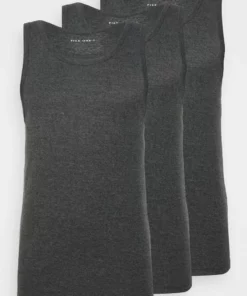Pier One Uomo 3 PACK - Maglietta Intima - Mottled Dark Grey